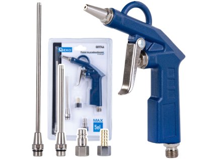 Pistole ofukovací, max. tlak 8 bar, různé trysky, sada 5 ks