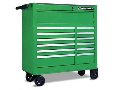 Dílenský vozík, nevybavený, 13 zásuvek, s madlem, 107 x 46 x 115 cm - JONNESWAY C-13DW42
