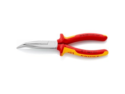Půlkulaté kleště zahnuté, chromované, elektrikářské VDE 1000 V - Knipex 26 26 200