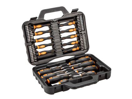 Šroubováky ploché, křížové a TORX, s bity, sada 58 dílů - NEO tools 04-211