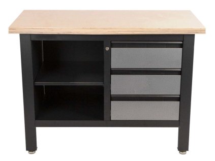 Dílenský ponk Procarosa PROFI13, 1200 x 600 x 865 mm, černá barva