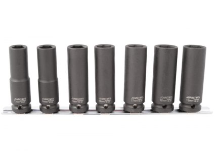 Úderové hlavice 1/2" vel. 13-19 mm, nástrčné prodloužené, Cr-Mo - JONNESWAY S03AD4107S