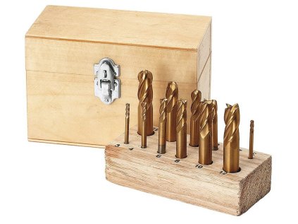 Kombinované frézy titanové 3-12 mm, pro kovoobráběcí stroje, sada 12 ks - Bernardo