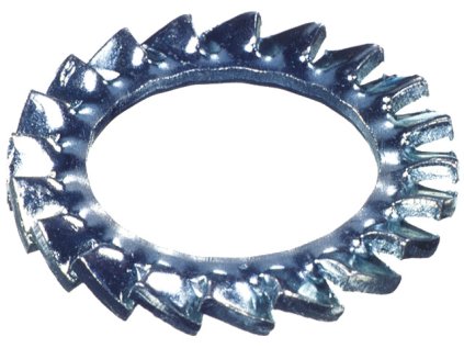 Vějířové podložky vnější M5, průměr 5,3 mm, DIN 6798 A, pozinkované, sada 100 ks