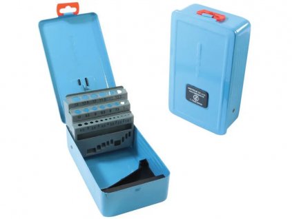 Kazeta na vrtáky, 25dielna, 1,0-13,0 x 0,5 mm, kovová, modrá