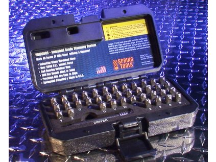 Razicí matrice písmen a čísel - pružinový značkovač 1/4", sada 39 dílů