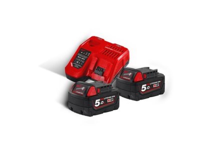 Sada nabíjačky a 2 batérií 18V 5,0 Ah Li-Ion, pre aku náradia - Milwaukee M18 NRG-502