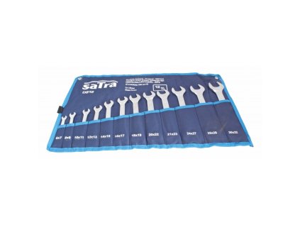 Ploché kľúče otvorené 6x7 - 30x32 mm, dvojstranné, súprava 12 ks - SATRA