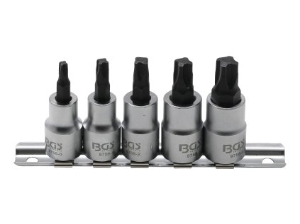 Zástrčné hlavice 3/8" 4hranné MTS-Mortorq MTS0 –MTS04, sada 5 ks na liště - BGS 9756 01