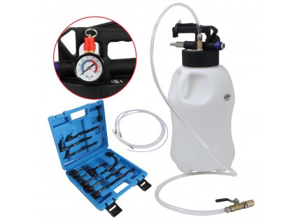 Pneumatická plnička a odsávačka oleja automatických prevodoviek, s adaptérmi, 10 l - SATRA