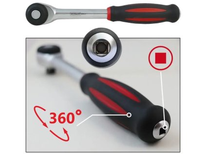 Račňa s otočnou rukoväťou 1/4", 52z, 182 mm - 4SK-144-11