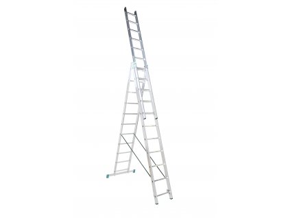 Hliníkový rebrík trojdielny, 3x8 priečok, dĺžka 230/513 cm - ALVE Eurostyl