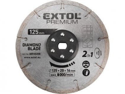 Rezný kotúč diamantový 125x20 mm, pre dvojkotúčovou pílu EX8893020 - EXTOL PREMIUM