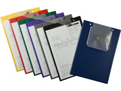 Dosky na dokumenty A4, so suchým zipsom, pútkom a vreckom na kľúče, rôzne farby - Plus