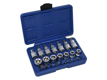 Hlavice TORX 1/2", nástrčné, zástrčné a bity, 23 dílů - ASTA