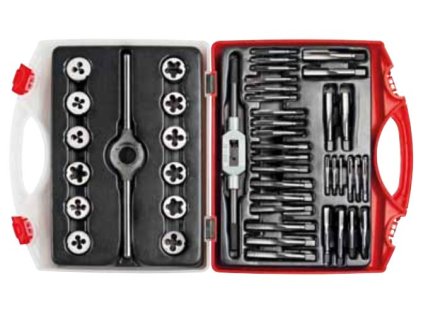 Závitníky a závitová očka M3 - M12x1,5, sada 26 dílů - Bučovice Tools