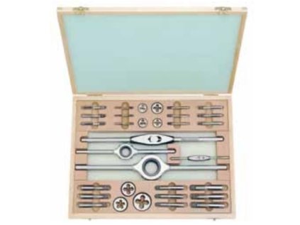 Závitníky a závitové očká Whitworth BSW 1/8" - W1/2", súprava 20 dielov - Bučovice Tools