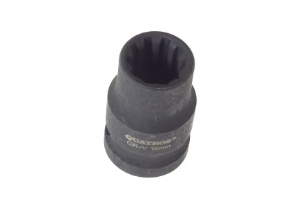 Klíč - nástrčná hlavice 1/2" 15 mm, 10hranná, na brzdy AUDI, PORSCHE - QUATROS QS70015