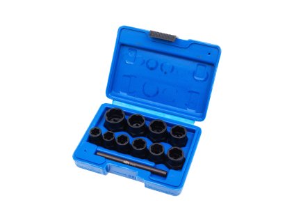 Hlavice 3/8” na poškozené šrouby a matice, velikosti 9-19 mm, sada 10 ks - SATRA 01