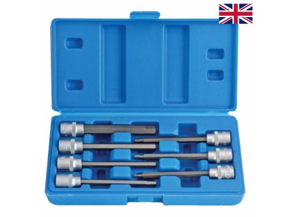 Zástrčné hlavice Imbus 3/8", palcové 1/8" - 3/8", prodloužené 110 mm, 7 ks