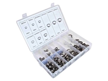 Hadicové spony, priemer 5,8 - 21,0 mm, nerez, sada 170 ks - ASTA