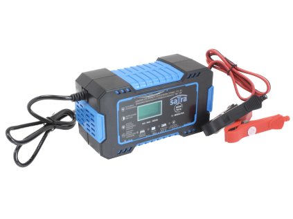 Nabíječka autobaterií s LCD - startovací zdroj, 12 V, 6A, 4-100 Ah - SATRA