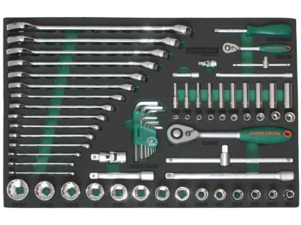 Modul - palcová gola sada 1/4 "a 1/2", očkoploché kľúče, 69 ks - JONNESWAY S05H4269SV