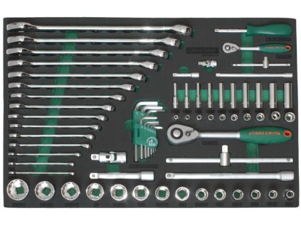 Modul - palcová gola sada 1/4 &quot;a 1/2&quot;, očkoploché kľúče, 69 ks - JONNESWAY S05H4269SV