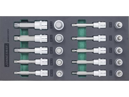 Modul penový - zástrčné hlavice XZN (Spline) 1/2 &quot;, M5 - M18, 20 ks - JONNESWAY S64H4120KV