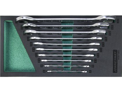 Modul - klíče ploché otevřené, 6x7 - 30x32 mm, sada 10 ks - JONNESWAY W25110KV