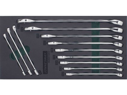Modul - očkoploché klíče prodloužené 8 - 24 mm, sada 12 ks - JONNESWAY W264112KV