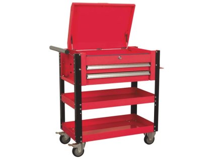 Dílenský vozík nevybavený, 2 zásuvky, 2 police a odkládací prostor