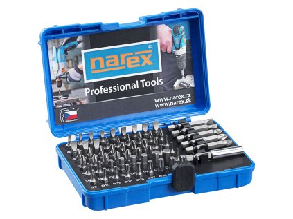 Sada 60 bitov Industrial, ploché, krížové, Imbus, TORX, 60-bit box - NAREX 65404062