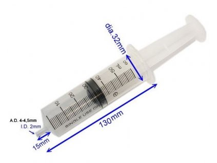 Striekačka - odsávačka mini 60 ml, na prevádzkové kvapaliny, plast