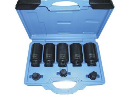 Nástrčné kované hlavice - kľúče na matice hnacích hriadeľov 1/2", 12hran, 30-36 mm, 8 dielov