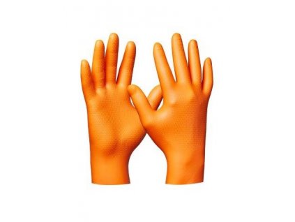 Pracovné rukavice ORANGE NITRIL ULTRA GRIP, jednorazové, rôzne veľkosti, 50 ks
