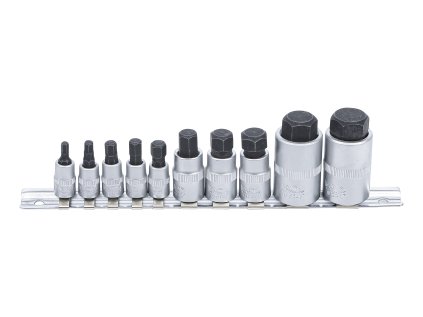 Zástrčné hlavice Imbus, 1/4", 3/8", 1/2", M4-M19 mm, extra krátké, sada 10 kusů BGS 5099 1