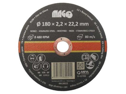 Řezný kotouč na nerez 180 x 2,2 x 22,2 mm MAGG
