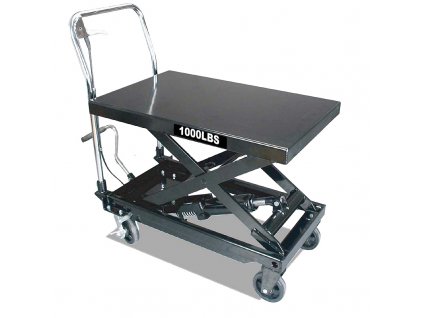 Pojazdný pracovný stôl zdvižný, nosnosť 450 kg, s hydraulickým systémom