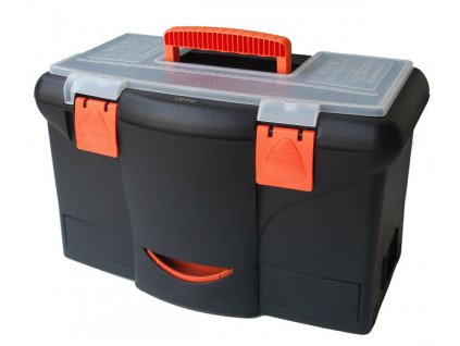 Plastový kufor na náradie 450 x 290 x 260 mm, s priehradkou, zásuvkou a zásobníkom