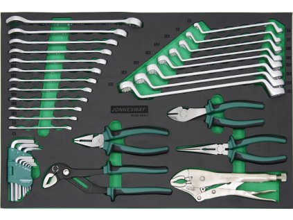 Modul - veľká sada kľúčov a klieští, 34 ks - JONNESWAY W26134SV