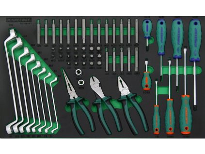 Modul - sada ručného náradia - skrutkovače, kliešte, kľúče, bity, 59 ks - JONNESWAY W23559SV