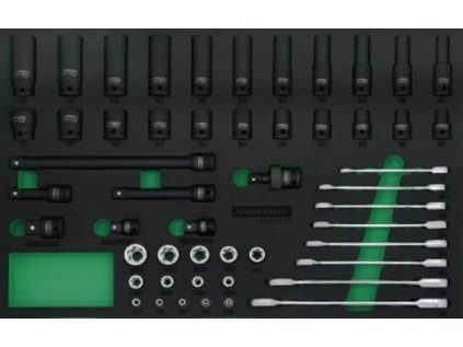 Modul - gola sada 1/2", 1/4" a 3/8", s príslušenstvom, 51 ks - JONNESWAY S03A4151SV