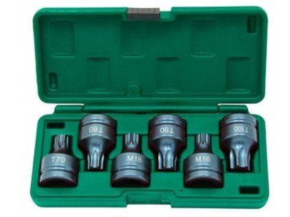 Sada zástrčných úderových hlavic Torx, XZN (Spline), 3/4", 6 kusů - JONNESWAY S64A6306S