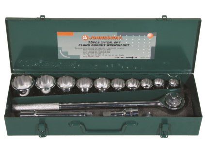 Sada nástrčných hlavic, 3/4", 12hranné, 22-50 mm - JONNESWAY S04H6315S
