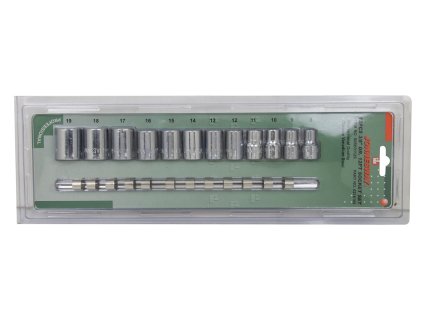 Sada nástrčných hlavic 3/8", 12hranné, 8-19 mm, 12 kusů - S05H3112S