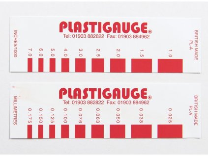 Plastigage-meranie tolerancie ložísk (rôzne veľkosti)