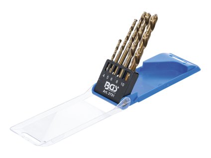 Vrtáky HSS 3,0 - 10,0 mm, titan, levotočivé - BGS 2731 01