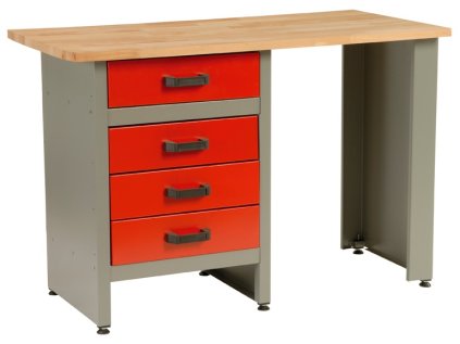 Dílenský stůl "ponk", 5 x zásuvka, 1 x dvířka, 120x60x84cm - MARS 4802 1