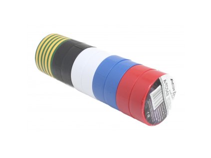 Izolační pásky, elektrikářské, PVC, 10 ks, 19 mm x 10 m, různé barvy - ASTA